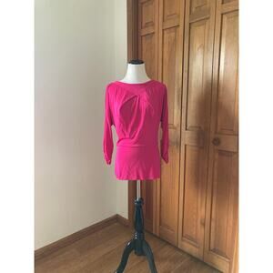 Etcetera Fuschia Stretch Pullover Top, Size S